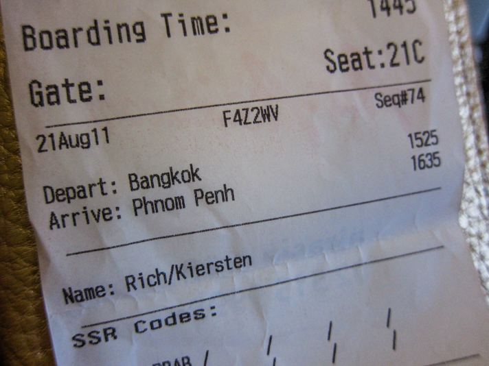 Airline boarding pass