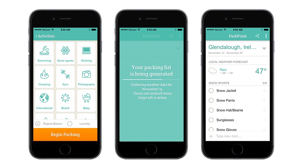 Packing Travel App