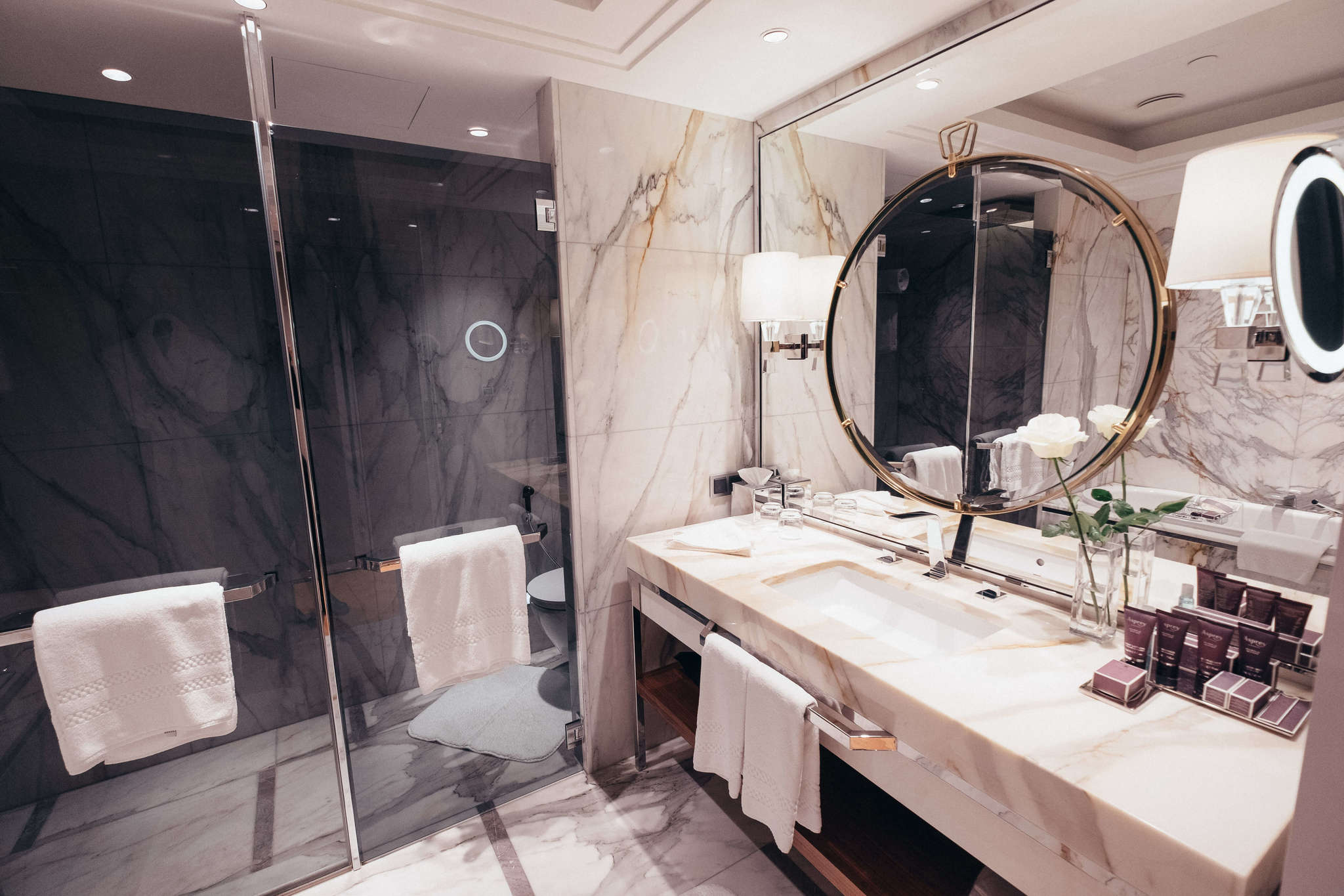 bathroom at Ritz Carlton Budapest