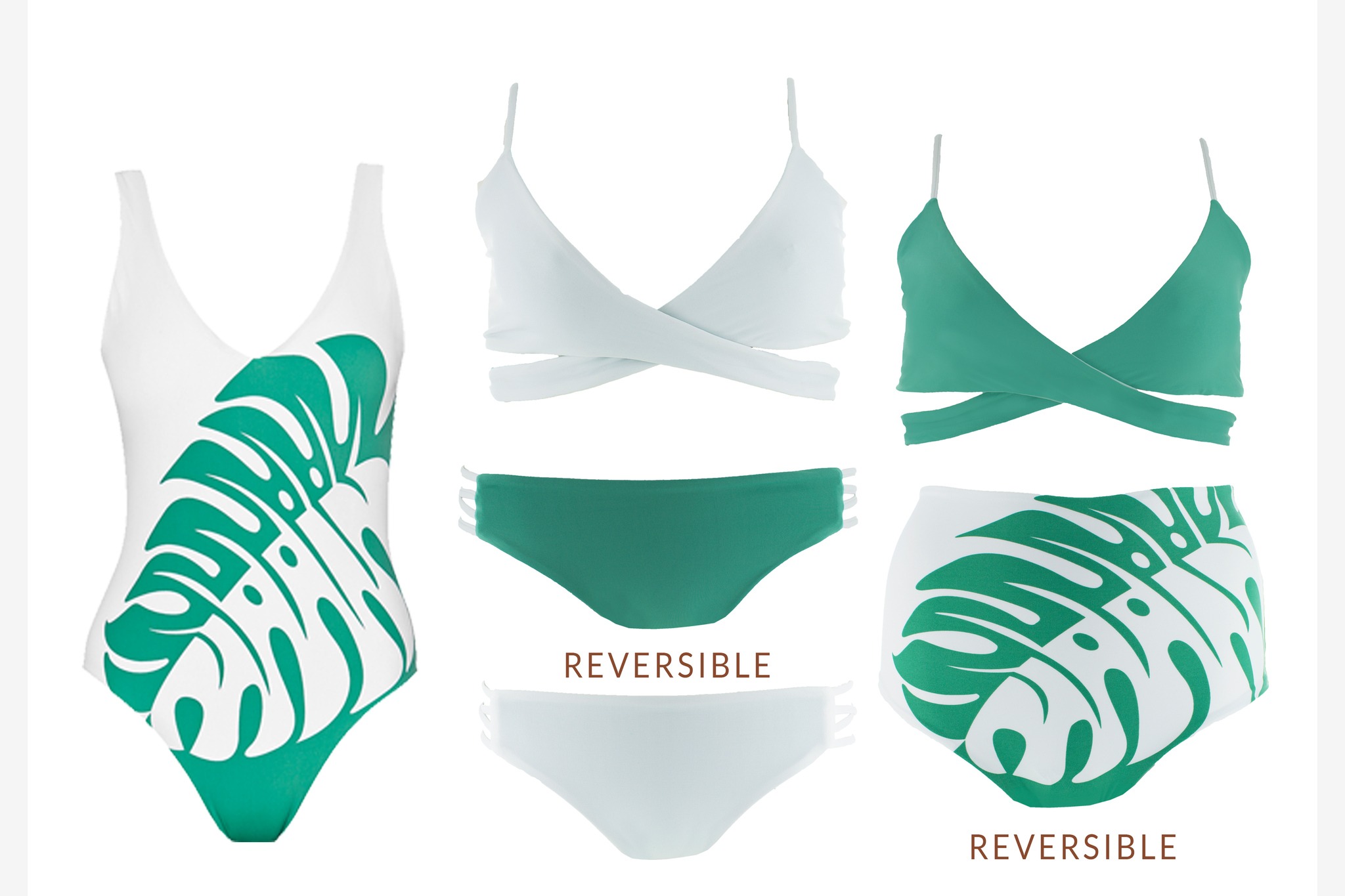 LSPACE x The Crazy Fun Life Teal and White Bikini Collection