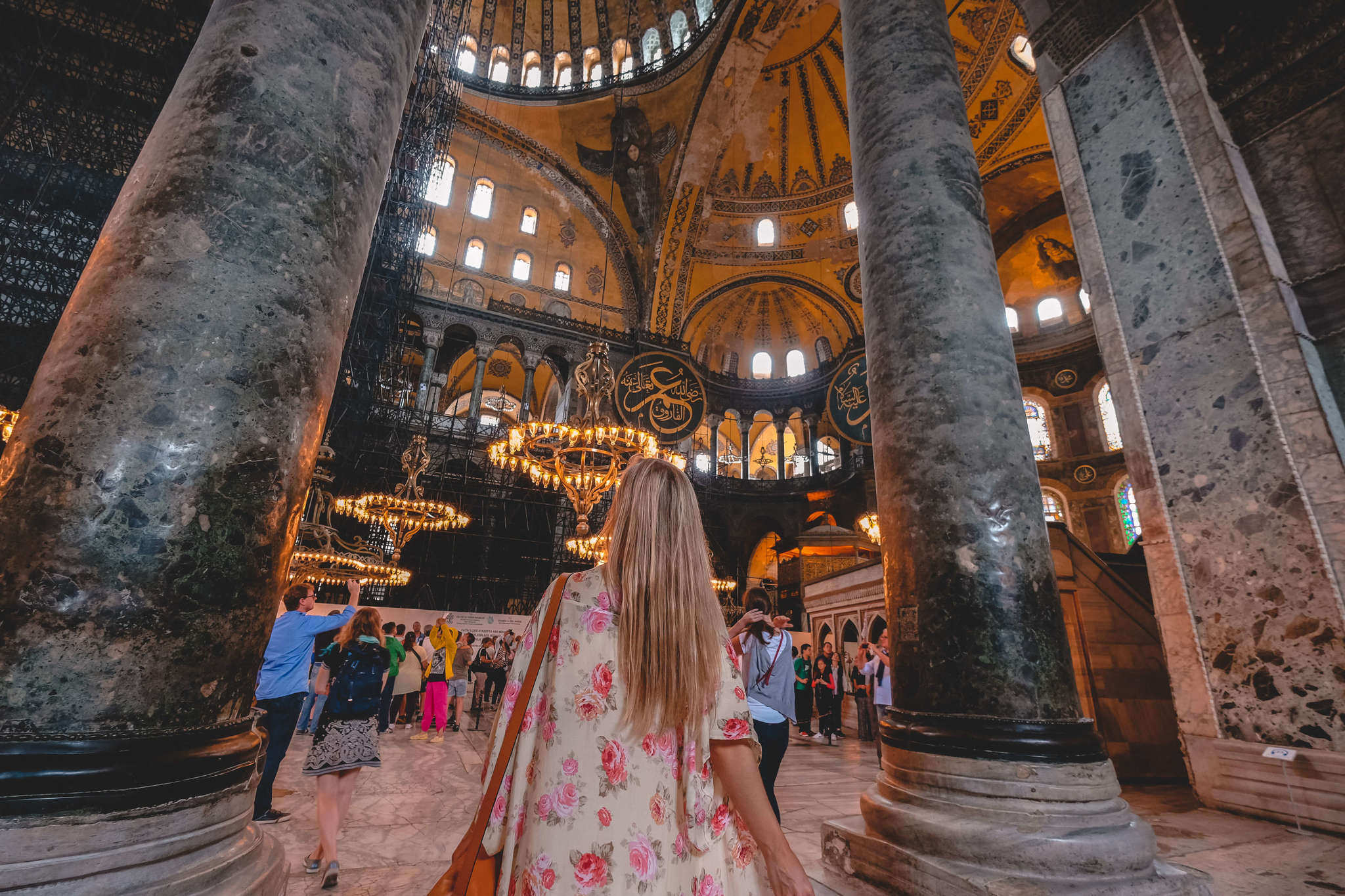 Blonde Inside building in Turkey