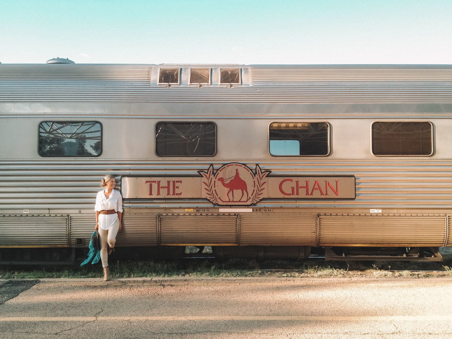 Blonde Riding Ghan Train