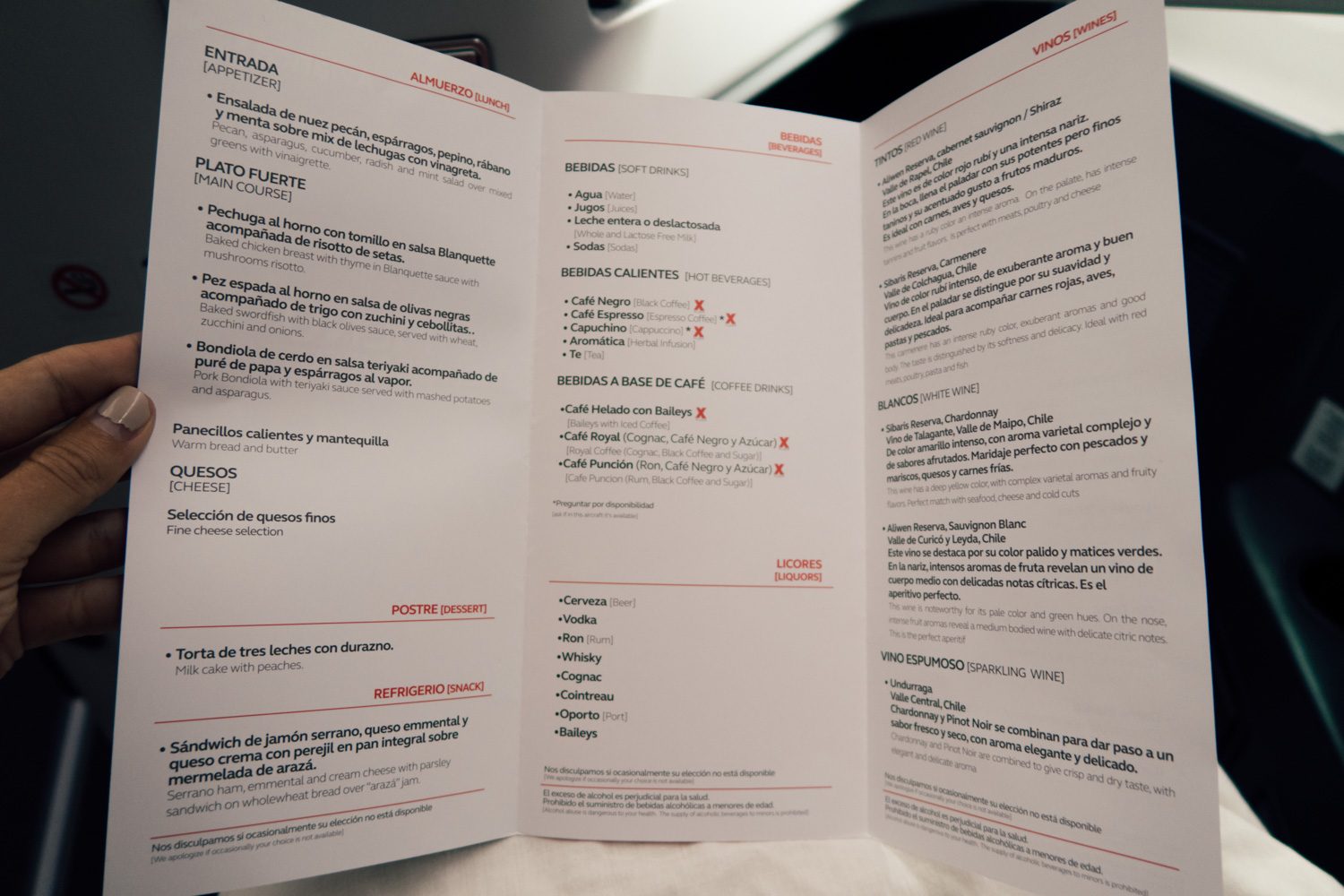 Avianca Business Class from LA to Bogotá