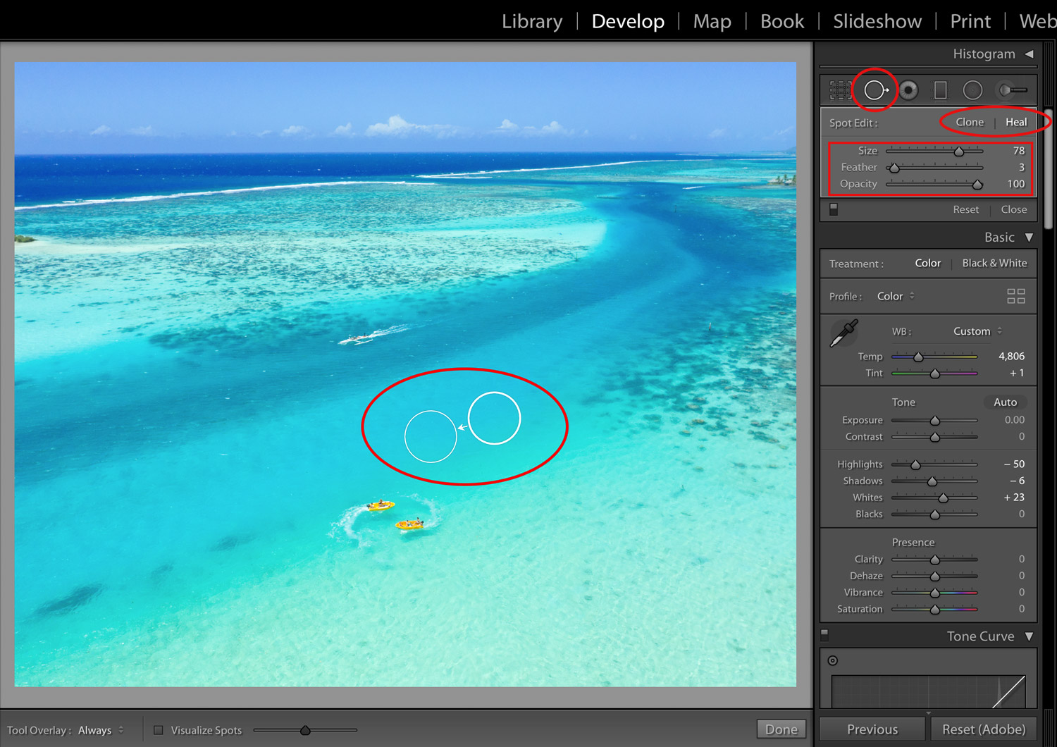 Lightroom Heal Tool