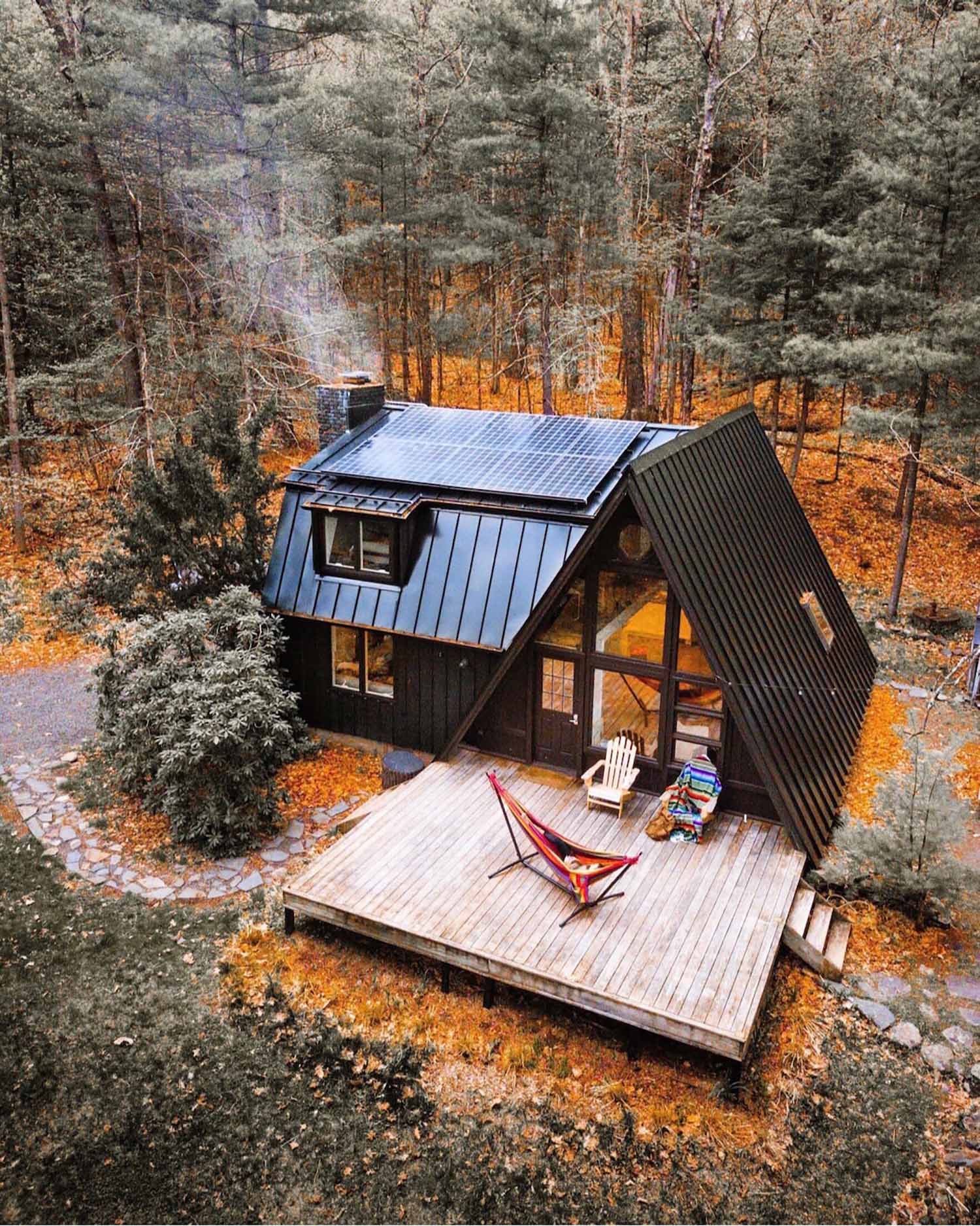 Black A-Frame Catskills Cabin